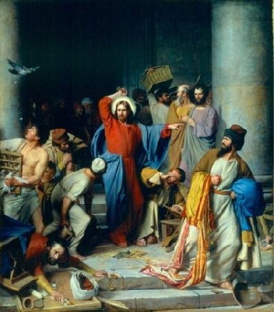 Carl Heinrich Bloch Jesus casting out the money changers at the temple China oil painting art